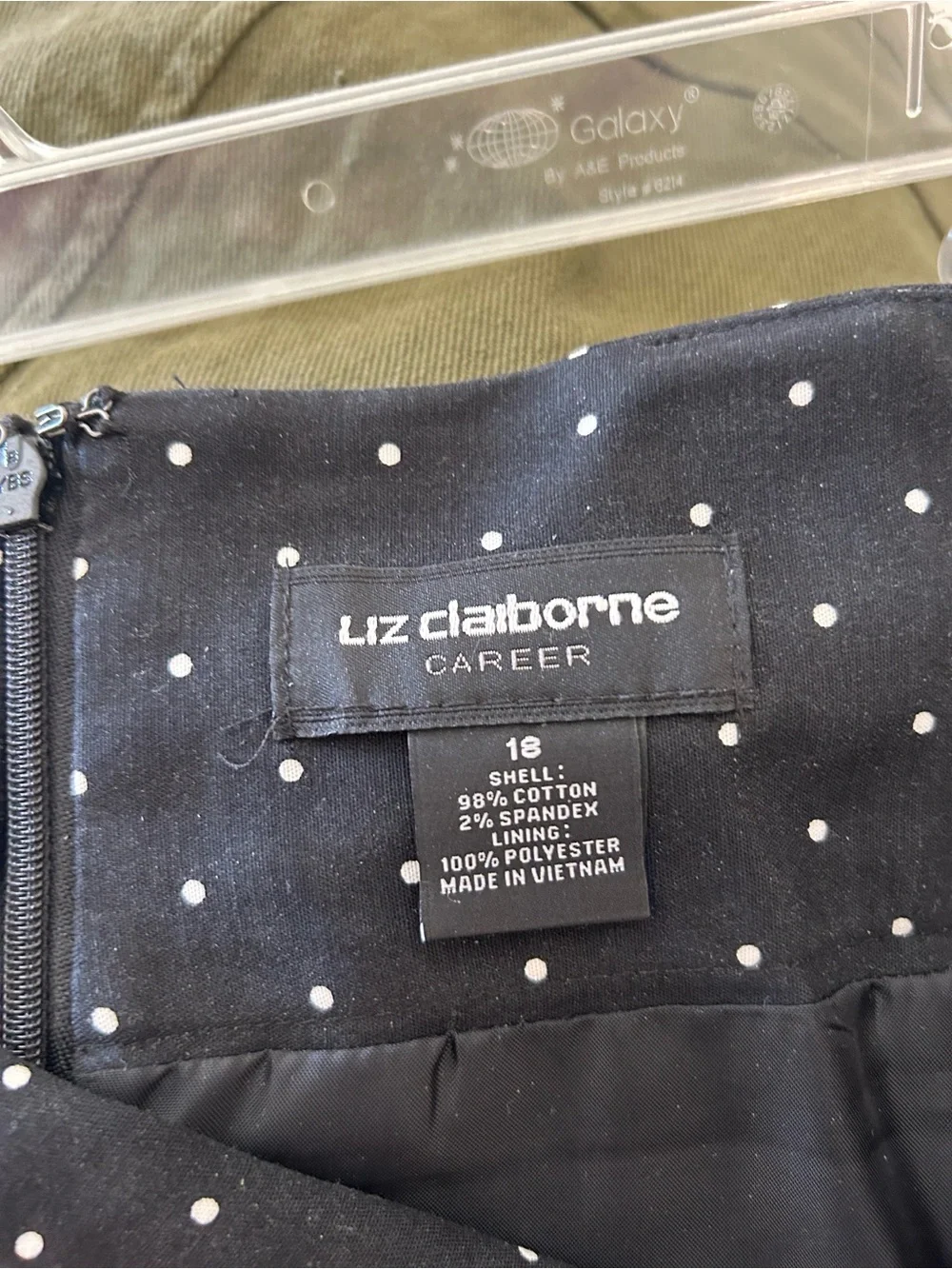 Liz Claiborne Black with White Polka Dot Pencil Skirt